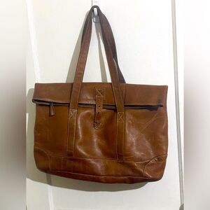LLBean vintage leather tote bag Unisex
